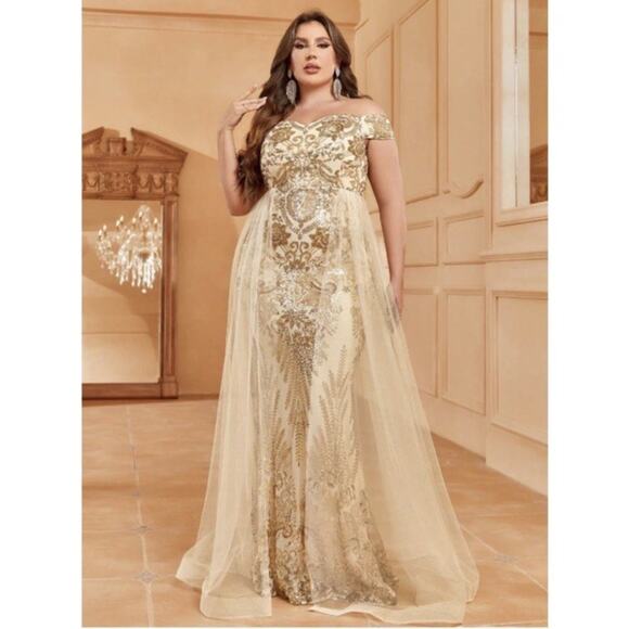 Faeriesty Sequin Tulle Prom Dress Formal Gown Evening Party size 22 - Picture 1 of 15